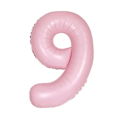 Image of Giant Foil Number 9 Balloon 86 cm Matte Baby Pink