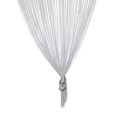 Image of TRIXES Dew Drop Silver Grey String Curtain Panel 90 x 200 cm Waterfall Effect Glitter Thread Partition Divider Home Decor Accessory Perfect as a Fly Screen for Doors Doorways and Windows