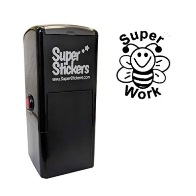Image of SuperStickers Stamper Solutions Super Work Bee Inked Stamper, Black