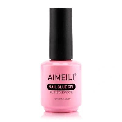 Image of AIMEILI Nail Glue for Acrylic Tips Extra Strong Bond Brush On Clear Gel Adhesive Stick Soft Tips, Nails, False Nails &amp; UV LED Cure Needed