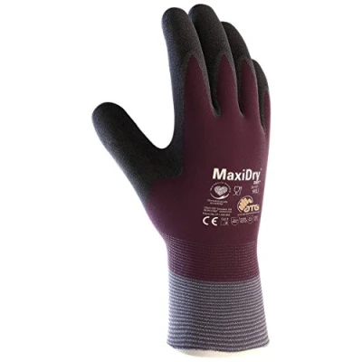 Image of MaxiDry Zero PIP 56 451 Large 1/Pair Cold Condition Work Glove with Thermal Lining and Full Double Dipped Nitrile Coating (1, Large)
