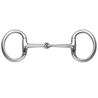 Image of Shires Equestrian Flat Ring Jointed Eggbutt S/steel Size: 53/4