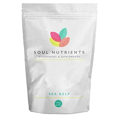 Image of Soul Nutrients Sea Kelp Tablets (120) Natural Source of Iodine for Thyroid and Brain Health, Metabolism Support Vegan