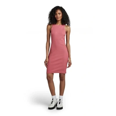 Image of G Star RAW Womens Tank Dress Slim Pink Cotton Size Large