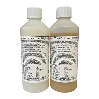 Image of Polycraft FC100 (White) Fast Cast Paintable Polyurethane Liquid Plastic Casting Resin System 1kg Kit