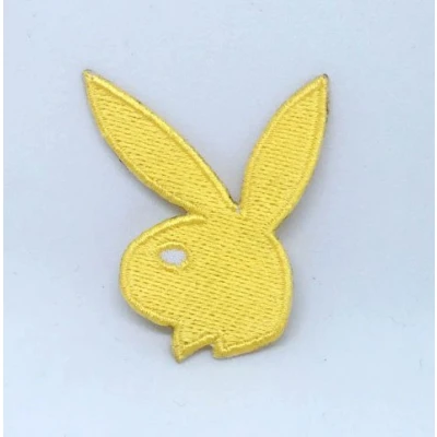 Image of Playboy Bunny Rabbit Colourful Iron on Sew Embroidered Patch Yellow
