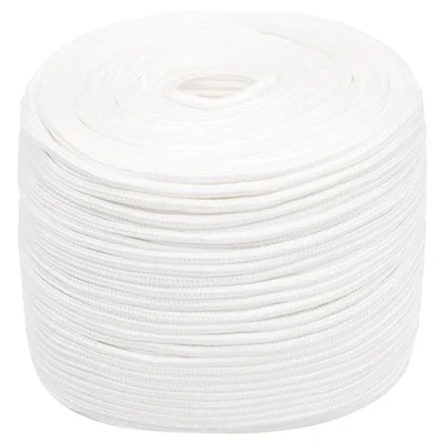 Image of vidaXL Boat Rope Anchor Line Braided Cord UV Resistant Ship Marine Yacht Coil Abrasion Full White 6 mm 50 m Polypropylene