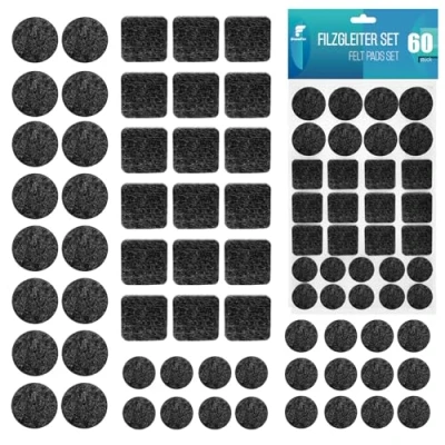 Image of shinfly Felt Furniture Pads 60 Pcs, Floor Protector for Chair Leg, Self Adhesive Feet, Anti Scratches and Reduce Noise, Protect Your Hard Wood