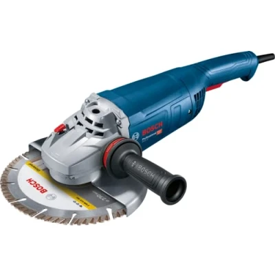 Image of Bosch Professional Angle Grinder GWS 22 230 J (2200 W, Supple Handle Anti Vibration incl., Fixing Flange, Clamping nut, Protective Cover, Spanner, Diamond Cutting disc, Blue