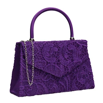 Image of SWANKYSWANS Womens Kendall Lace Smart Elegant Clutch Purple