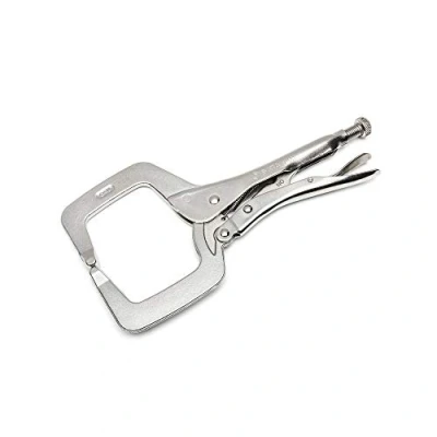 Image of SATA ST71601SC 11 Inch C Clamp Locking Pliers with Regular Tips, Nickel Plated Steel Body and Narrow Profile to Fit into Confined Areas