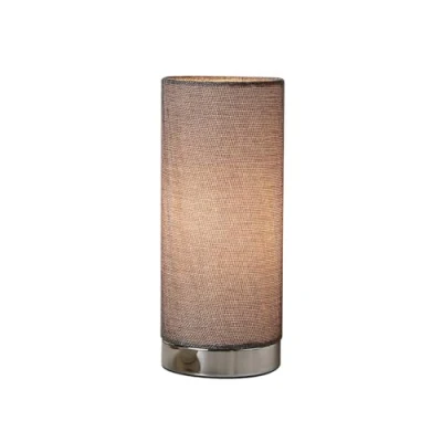 Image of Table Lamp &#039;Ronja&#039; (incl. Touch dimmer) dimmable (Modern) in Silver Made of Textile for e.g. Bedroom (1 Light Source, E14) from Lindby Desk Lamps
