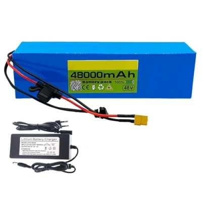 Image of GNIUBBDB 48V 48Ah 13S3P E Bike Lithium Ion Battery Pack with Charger Built in BMS Protection Ideal for 200 2000W Electric Bicycle Motor XT60 Plug