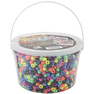 Image of The Beadery Ultra Kandi Rave Bead Neon Bucket, Multicolor, Original Version