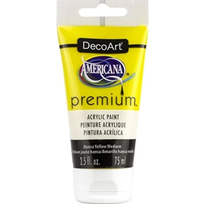 Image of Premium Acrylics Hansa Yellow Medium Artist Paint, Acrylic, 3.8 x 13.7 cm