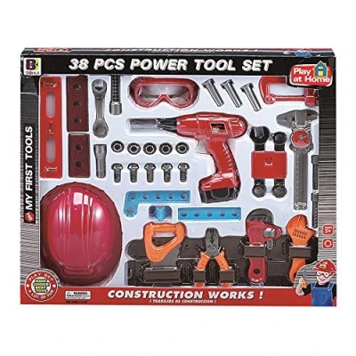 Image of SOKA My First Tools 38 PCS Power Tool Construction DIY Building Pretend Play Toy Set For Kids
