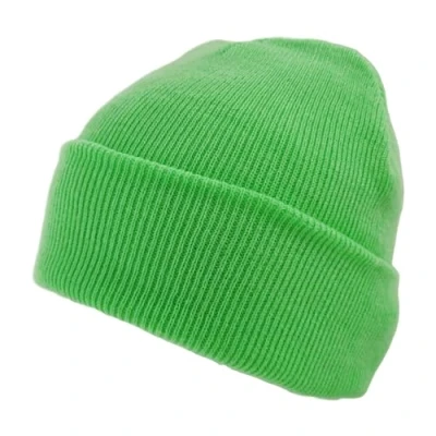 Image of Beanie Hat Plain Green Soft Comfortable Casual for Men Women Warm Knitted Winter Woolly Skully Ski Headwear