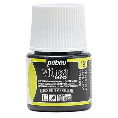 Image of Pebeo Transparent Glass Paint Vitrea 160C Ink Black 45 ML