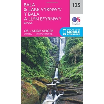 Image of Landranger 125 Bala &amp; Lake Vyrnwy, Berwyn Map With Digital Version