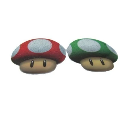 Image of Fat catz copy Super Mario Power Up Mushroom smooth glitter style iron on clothes patch