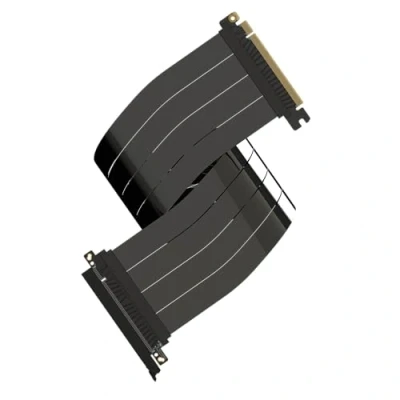 Image of LINKUP AVA5 PCIe 5.0 Riser Cable [60cm] Future Proof for Gen 5 GPU Vertical Mount x16 128GB/s Speed Compatible with 4.0 &amp; WRX80/WRX90E Straight, Black