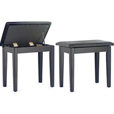Image of Stagg PBF23 BKP SBK Piano Bench with Storage Compartment Black Gloss