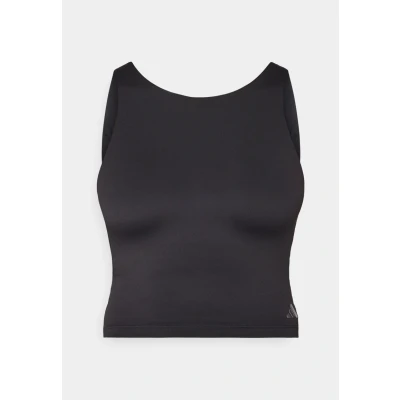 Image of adidas Performance YOGA Cropped WITH Inner Shelf Top, Women&#039;s, Size: Small, Black