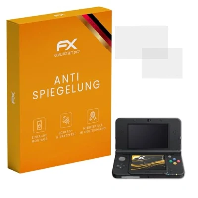 Image of atFoliX Screen Protector compatible with Nintendo New 3DS 2015 Protection Film, anti reflective and shock absorbing FX Film (Set of 3)