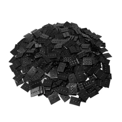 Image of LEGO Parts: Tile, Modified 3 X 4 With Studs In Center Minifigure Display Base Collector Series (PACK Of 16 Black)