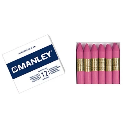 Image of Manley 8414326045553 Wax Crayons, Pack of 12, Light Pink