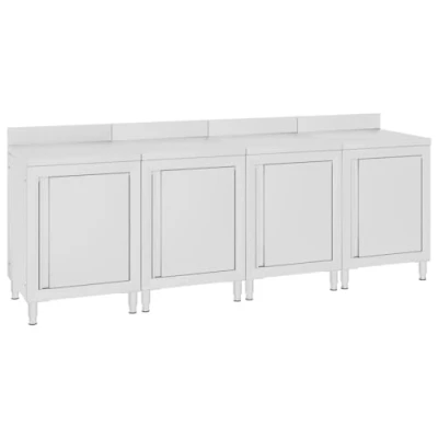 Image of vidaXL Commercial Work Table Cabinet Set in Stainless Steel for Kitchen, Food Production, Restaurants