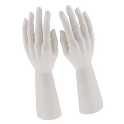 Image of 1 Pair Male Mannequin Hand for Jewelry Bracelet Gloves Display Black White Skin Color