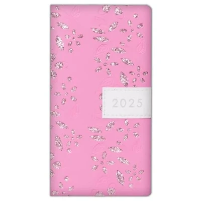 Image of 2025 Diary Slim Week to View Fashion Glitter Floral Sparkles (Pink)