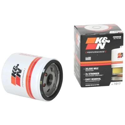 Image of K&amp;N Oil Filter Spin On 76x95mm compatible with Chrysler, Dodge, Jeep, Alfa Romeo, Buick, Chevrolet, GMC, Freightliner, Fiat, Isuzu, Holden (HP 1017), Weiß
