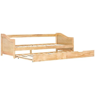 Image of vidaXL Pull out Sofa Bed Frame without Mattress Pinewood 90x200 cm