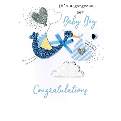 Image of New Baby Boy Irresistible Greeting Card Embellished Cards