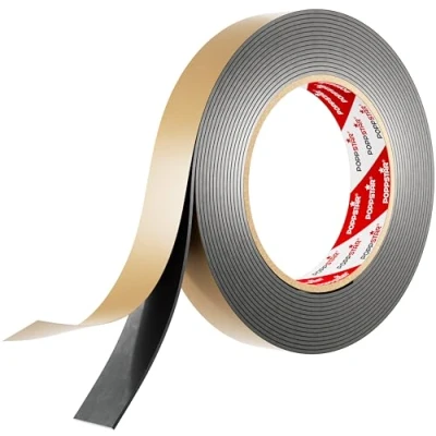 Image of Poppstar Double Sided Butyl Tape (5m x 20mm 1.6mm) Rubber Tape, Black