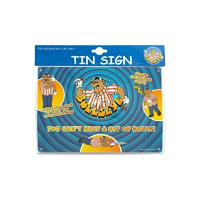 Image of Bullseye Bully TV Darts Show Official Pressed Tin Wall Sign ideal for Pub or Den Bedroom
