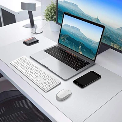 Image of Transparent Desk Pad, 60x40cm Clear PVC Protector, Round Edge Non Slip Writing Mat for Office Home, Heat Resistant Waterproof Table Cover