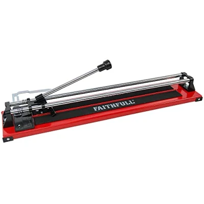 Image of Faithfull FAITLC600 Wall and Floor Tile Cutter 600mm (24in) square, 425mm diagonal, 12mm thick cutting capacity, Red