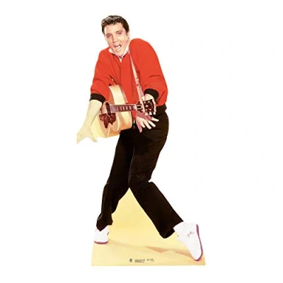 Image of Star Cutouts SC577 Elvis Presley Rock N Roll With Guitar Lifesize Cardboard Cutout