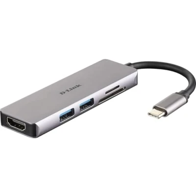 Image of D Link DUB M530 5 in 1 USB C Hub with HDMI 1.4, 2 3.0 and SD/MicroSD Card Reader for MacBook Pro 2016 or Later, Air 2018, Chromebook Surface 7 [Amazon Exclusive]