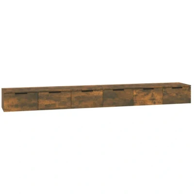 Image of vidaXL Wall Cabinets 2 pcs Smoked Oak 102x30x20 cm Engineered Wood
