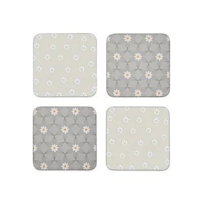 Image of Cooksmart Pack of 4 Drink Coasters British Designed Eco Cork Drinks For Modern Homes All Types Cups &amp; Mugs Purity