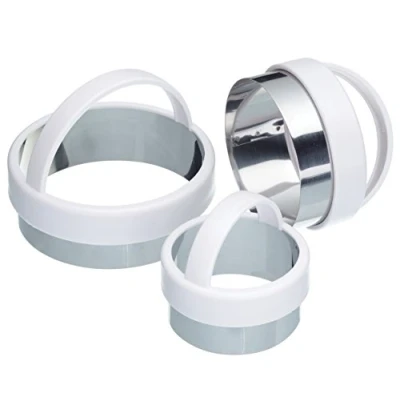 Image of KitchenCraft 3 Piece Pastry Cutter Set, Round, Plain Edge, Ideal for Scones, Cookies, Mince Pies &amp; More, Stainless Steel / Plastic, Assorted Sizes
