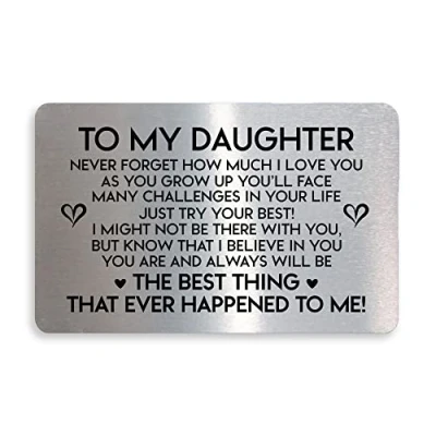 Image of RED OCEAN Gift For Daughter Metal Card Poem Birthday From Mum Dad 18th 21st Keepsake
