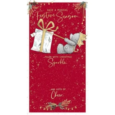Image of Me To You Tatty Teddy Christmas Card With Luxury Gold Foil Detail 5x9ins Official Collection