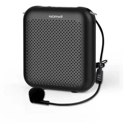 Image of NORWII S358 Portable 4000mAH Rechargeable Voice Amplifier with Wired Microphone Headset &amp; Waistband, Personal and Speaker for Teachers Tour Guides ect. (Black)