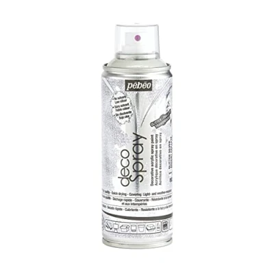 Image of PEBEO 93892 200ml DecoSpray, Acrylic, Glitter Silver, 16.5 x 5.2 cm