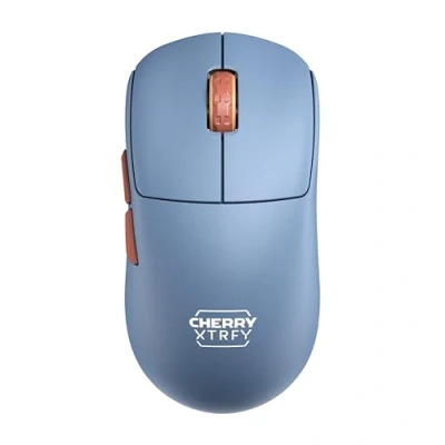 Image of CHERRY XTRFY M68 Wireless, Ultra Light Cordless Gaming Mouse, 2.4 GHz RF, Optimised for esports, Symmetrical Shape with Low Front, Blue